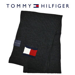 トミーヒルフィガー マフラー メンズ TOMMY HILFIGER トミーヒルフィガー H8C73220 015 マフラー Knit Logo Scarf チャコール メンズ レディース ユニセックス ロゴ 【ラッピング不可】【RCP】