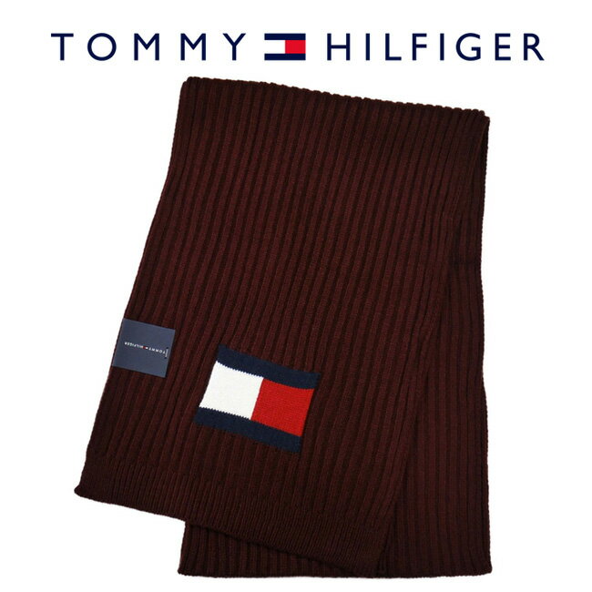 TOMMY HILFIGER トミーヒルフィガー H8C73220 605 マフラー Knit Logo Scarf バーガンディ メンズ レディース ユニセックス ロゴ 【RCP】