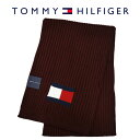 トミーヒルフィガー マフラー メンズ TOMMY HILFIGER トミーヒルフィガー H8C73220 605 マフラー Knit Logo Scarf バーガンディ メンズ レディース ユニセックス ロゴ 【ラッピング不可】【RCP】