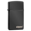 zippo ジッポ ジッポー 28123ZL スリムライター ブラック エボニー ロゴ入り スリム 【RCP】