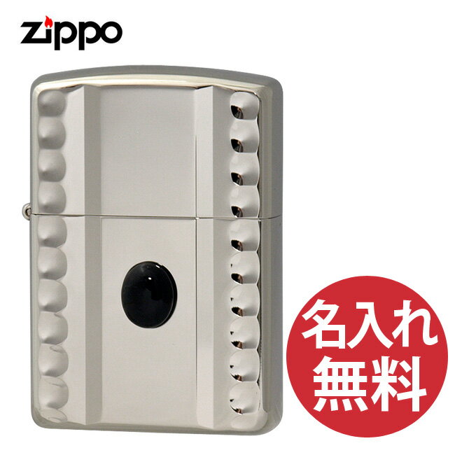 【名入れ無料】zippo ジッポ ジッポー NC-Onyx WN ホワイトニッケル オニキス 天然石貼り アーマーケース 【RCP】