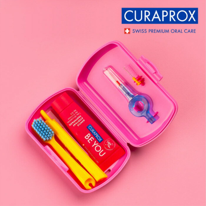 乐天商城 - 【持ち運び便利】CURAPROXオーラルケアキット☆ポップなカラーリングが可愛い歯磨き粉・歯ブラシ・歯間ブラシ3点セット！外出先でもオーラルケアが可能 旅行 出張 スイス プレミアムオーラルケア 歯磨き 歯ブラシ