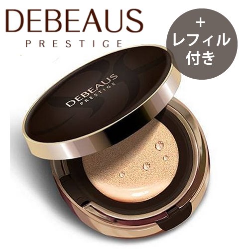 정규품 보증 [판매자] DEBEAUS (디뷰스) 쿠션 파운데이션 15g 무료 배송! (본체 + 리필 1 개 포함) SPF50 + PA+++ 한국 화장품 퍼프 2 개 포함 무료 배송 스킨 케어 디뷰스