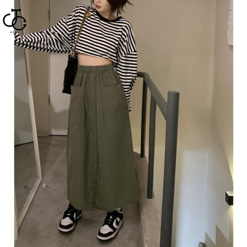 スカート レディース 40代 50代 春 夏 春夏 秋 無地 ロング丈 マキシ丈 Aライン