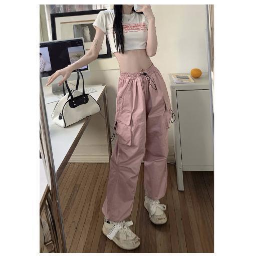 カーゴパンツ レディース ワークパンツ ロング丈 カジュアルパンツ ロングパンツ ウエストゴム ボトムス おしゃれ カジュアル 着痩せ