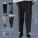 ワイドパンツ メンズ 無地 パンツ ボトムス スボン スラックス ストレッチ ズボン 韓国服 ファッション ストリート おしゃれ ゆったり ワークパンツ 春 夏...