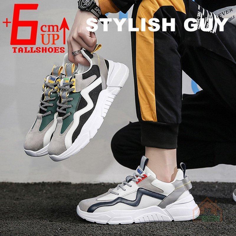 シークレットシューズ走れる6cmメンズ靴身長アップ学生軽量撥水メンズスニーカー
