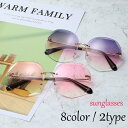 サングラス レディース 女性 ファッション小物 丸型 ラウンド サークル オクタゴン カラーレンズ UV400 グラデーション バイカラー ブルー ピ(4)