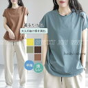 Tシャツ レディース 半袖 トップス カットソー カジュアル ゆったり 快適 無地 薄手 涼しい 普段着 ルームウェア 春 夏