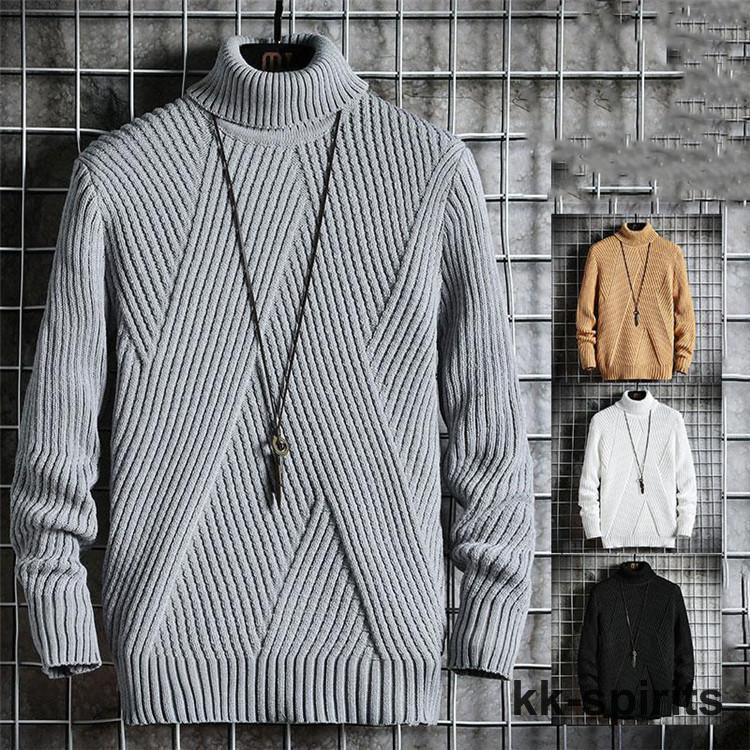 セーター メンズ 冬 ニット 長袖 ニットセーター ハイネック タートルネック ケーブル リブ プルオーバ..