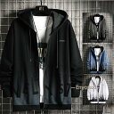 パーカー メンズ ジップアップパーカー 長袖 秋物 春服 フード付き ジャケット トップス アウター スウェット 羽織り ゆったり 秋 秋服