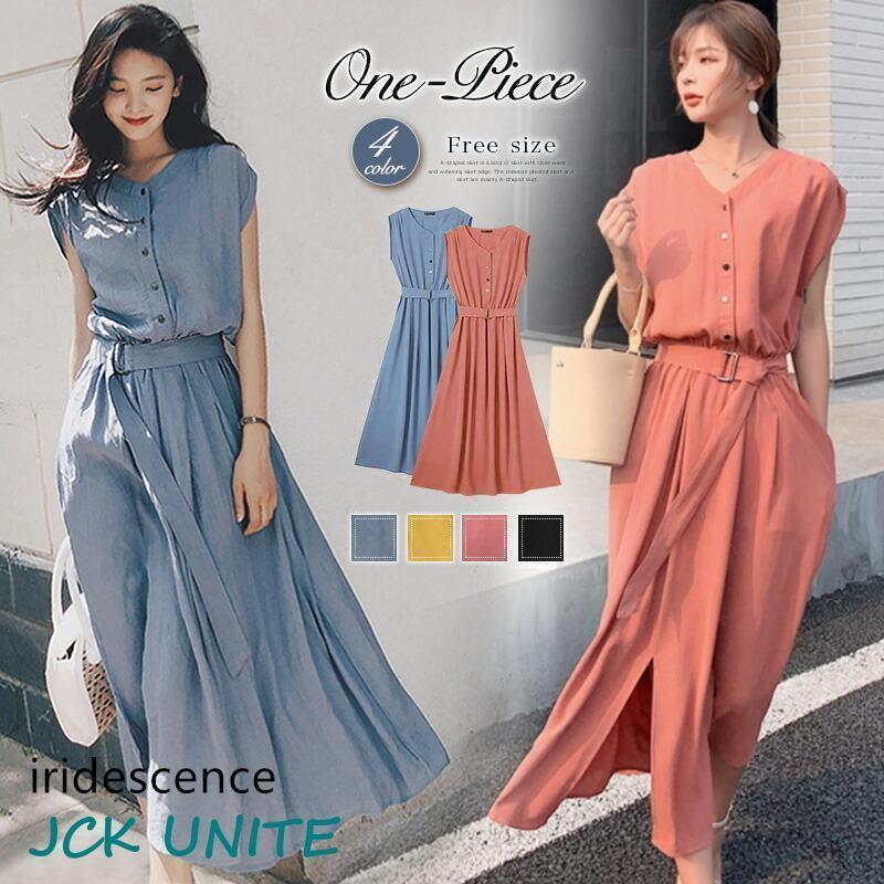 ワンピース シャツワンピース レディース ワンピ ロング丈 マキシ丈 半袖 ノースリーブ Aライン シフォ..