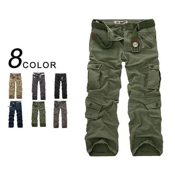 カーゴパンツ メンズ ミリタリー カラーパンツ チノパン カーゴ スウェット 迷彩 綿 大きいサイズ ワークパンツ 急上昇 冬 春 秋