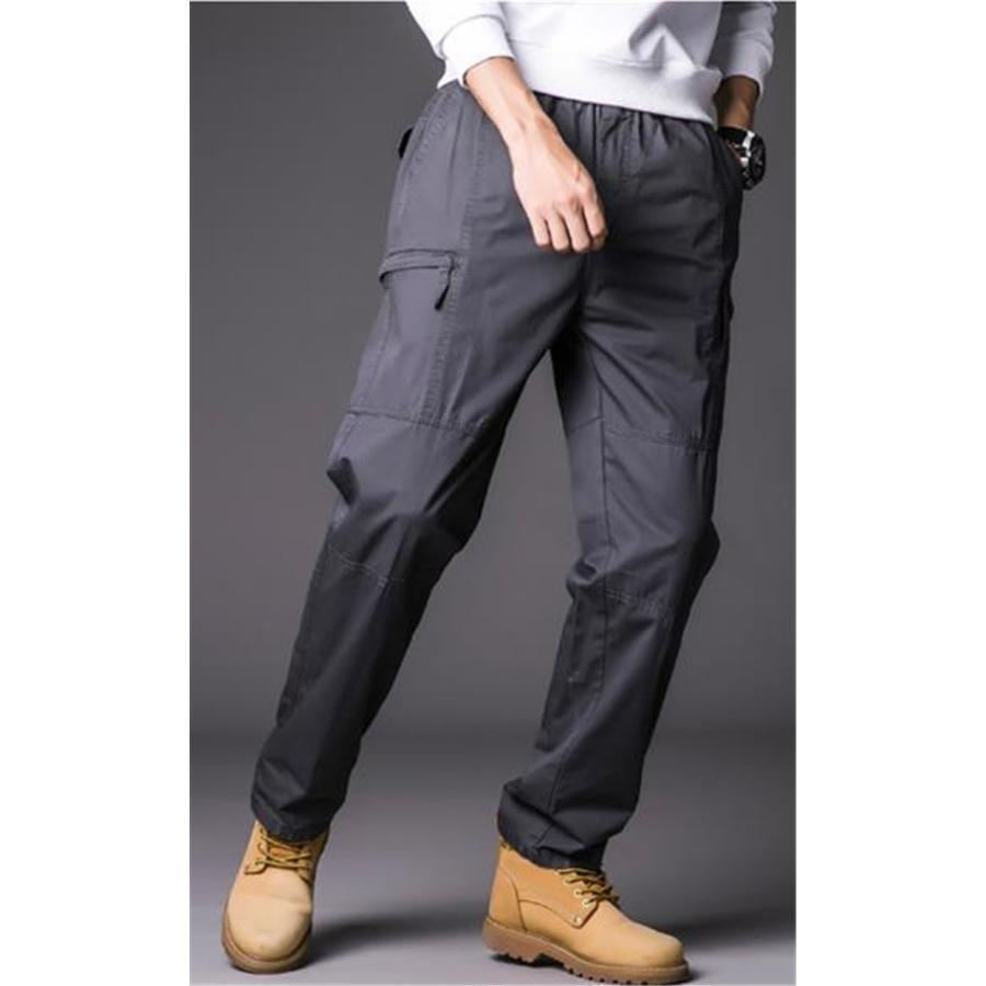 カーゴパンツ メンズ スリム ロング タイト 無地 ストレッチ デニム カジュアル ミリタリー ワークパンツ ウォッシュ加工 細身 美脚 かっこいい