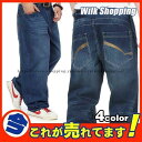 極太 デニム ジーンズ パンツ メンズ ルーズフィット 爆裂 B系 レディース ヒップホップ ストリート系 刺繍 バギーパンツ 大きいサイズ ゆったり