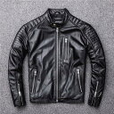 ライダース 本革 メンズ シングル レザー 立ち襟 秋冬 革ジャン 皮ジャン バイク 防風 ブルゾン B系 冬服 バイカー