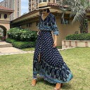 エスニック ファッション ワンピース レディース 20代 30代 40代 50代 マキシワンピース 女性 秋 夏服 春 エスニック調 マキシ丈フレアワンピース(4)