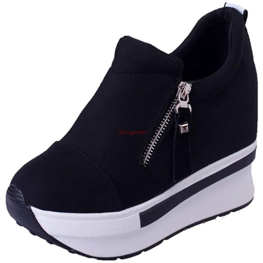 レディース 厚底スニーカー ハイカット10cm 可愛い 美脚 身長アップ ダイエットシューズ ヒールスニーカー レディース ハイカット 黒 靴 ホワイト スニーカー