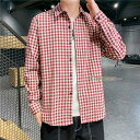 チェックシャツ メンズ 秋服 秋物 トップス シャツ カジュアルシャツ トップス チェック柄 長袖 ファッション