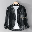 ダンガリーシャツ メンズ シャツ デニムシャツ カジュアルシャツ トップス チェック柄 長袖 秋服 秋物