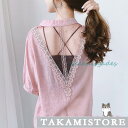 シャツ レディース tシャツ 半袖 ブラウス メッシュ 通気 Vネック レース 涼しい ゆったり 春 夏 春服 夏服 トップス カットソー カジュアル