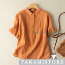 シャツ レディース シンプル 半袖 ブラウス リネン ゆったり 大きいサイズ 夏 春服 夏服 きれいめ トップス カットソー カジュアル 体型カバー