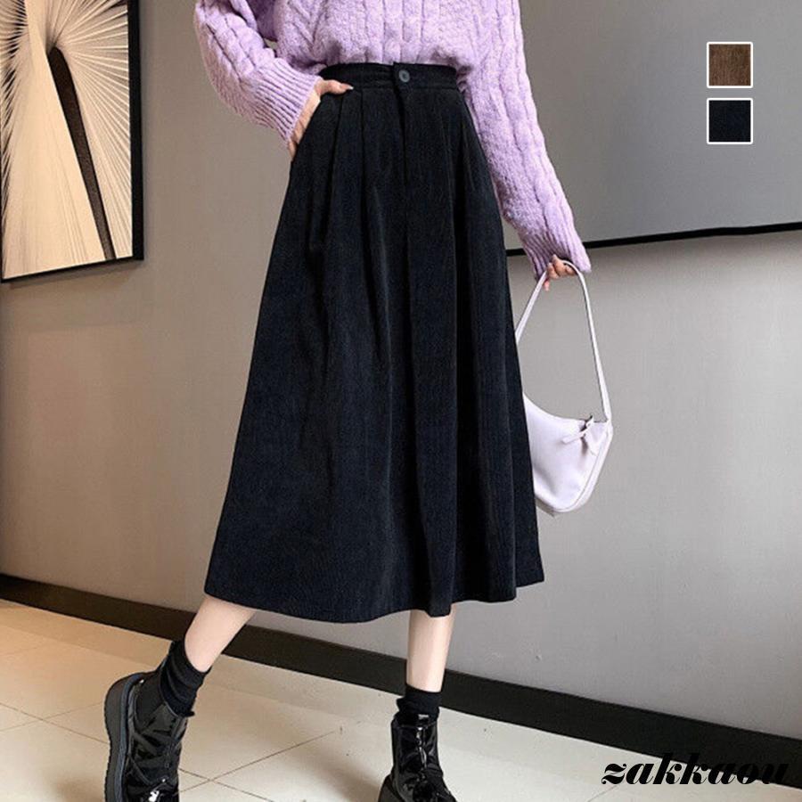 コーデュロイスカート 秋冬フレアスカート