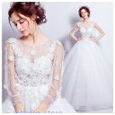 ウエディングドレス 結婚式 長袖 二次会 ウェディングドレス 安い 秋冬 プリンセス エンパイア 花嫁 ドレス 白 披露宴 ロングドレス ブライダル 大きいサイズ