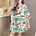 トップス レディース 半袖 夏新作 Tシャツ ワイドtシャツ 着痩せ ミディアム丈 韓国風 上品 可愛い アウトドア 女性着 ゆったり おしゃれ 着回し ソフト...