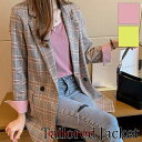 テーラードジャケット レディース チェック チェック柄 フォーマル スーツジャケット 長袖 トップス アウター 春秋 大きいサイズ