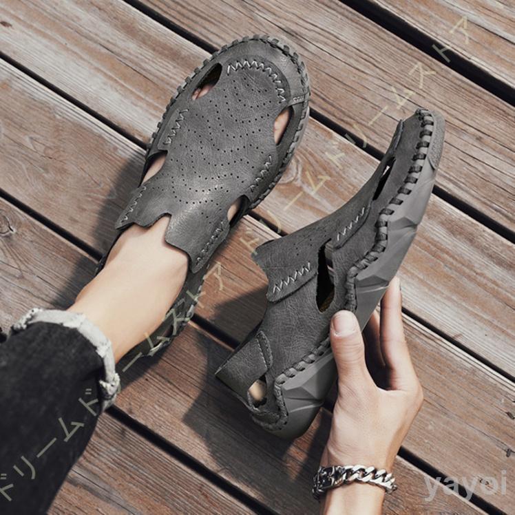 サンダル ビジネス メンズ 夏用サンダル ドライバーシューズ オフィスサンダル ファッション カジュアルシューズ 通気 軽量 幅広い 24-27cm 幅広 メッシュ 夏