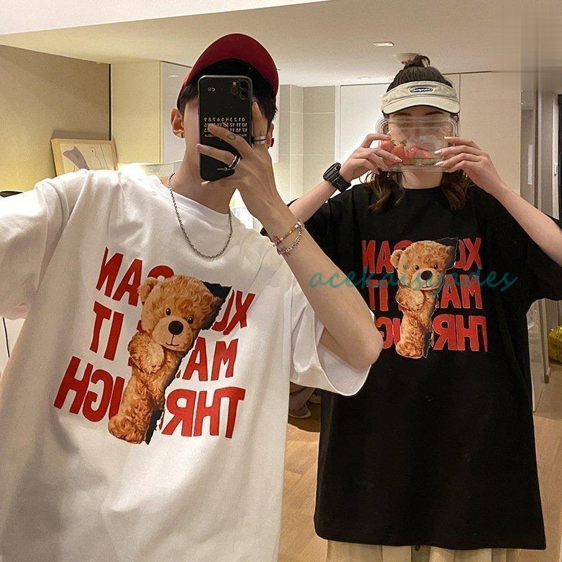 Tシャツ レディース 半袖 夏 ゆるい トップス 韓国ファッション 原宿系 BF風 ヒップホップ ダンス ストリート風 カジュアル