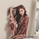 2点パジャマ ルームウェア レディース ベルベット 秋冬 レース パジャマ 可愛い ルームウェア 女性 部屋着 寝巻き ランジェリーオシャレプレゼント