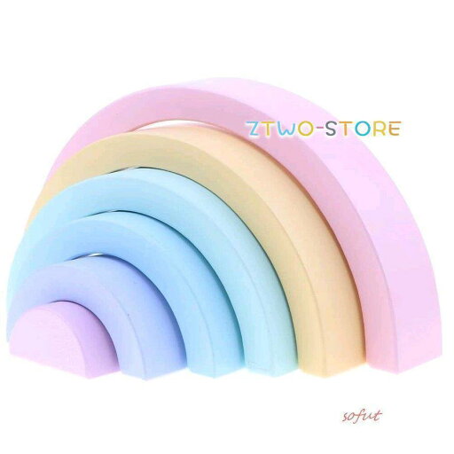 虹スタッキング玩具 知育おもちゃ 木製 幼児用おもちゃ - 虹スタッキング玩具 知育おもちゃ 木製 幼児用おもちゃ -