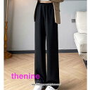 パンツ ワイドパンツ ボトムス レディース カジュアル ストレート 高見え 細見え 着痩せ 黒 ゆったり 大きいサイズ カジュアル 20代 30代 40代 50...