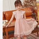 子供服 ワンピース 韓国子供服 女の子 ワンピース 膝丈 キッズ ノースリーブ ドレス レース 可愛い 夏服 通学着/通園着