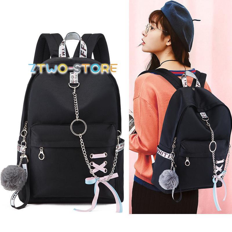 リュックレディースリュックサックいいキュートリボン通学ロゴ大容量リュックおしゃれかわいい軽量シンプル通勤女子