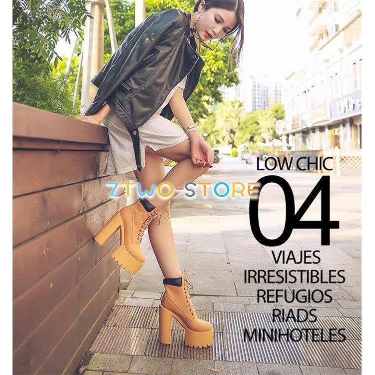 ショートブーツ レディース ブーツ レースアップ 編み上げブーツ レースアップブーツ 靴 疲れない 厚底ブーツ　ヒール15CM　秋冬 旅行 歩きやすい 韓流