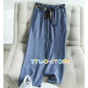 デニム ワイドパンツ レディース 大きいサイズ 3L ボトムス パンツ レディース ストレートパンツ ハイウエスト ウエストリボン おしゃれ カジュアル 韓国
