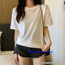 tシャツ Tシャツ 綿100% カットソー レディース トップス クールネック ミドル丈 シンプル 大人 チュニック 半袖 サイズ展開 LLL 白ティー 黒ティ...