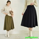 スカート レディース ロングスカート ボトムス ロング ウエストゴム Aライン プリーツ スカート 大人かわいい 春 秋 冬