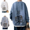 メンズ トレーナー 猫柄 長袖 Tシャツ バック プリント プルオーバー スウェット おおきいサイズ カジュアル おしゃれ 可愛い 春秋冬服 M L XL 2XL 3XL 4XL 5XL