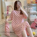 ネグリジェ かわいい パジャマ ワンピース 夏 半袖 ルームウェア ワンピース半袖 レディース 部屋着 体型カバー 可愛い