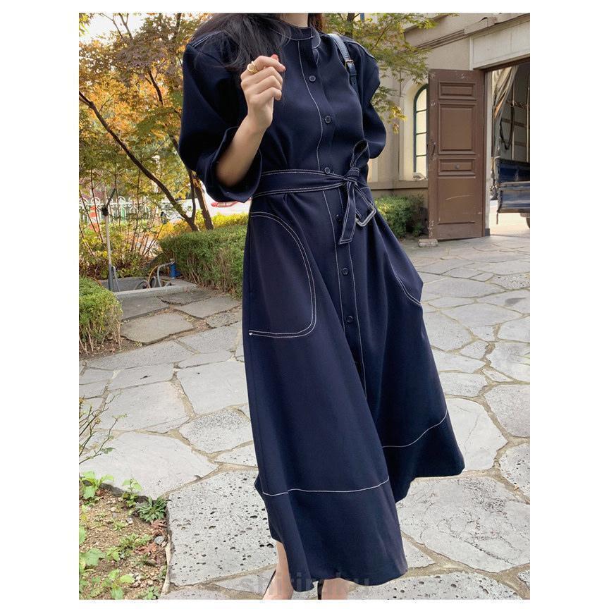 デニムワンピース ワンピース ロング丈 レディース デニム 大きいサイズ 春 夏 秋 冬30代 40代 50代 長袖 シャツワンピース ロングワンピー