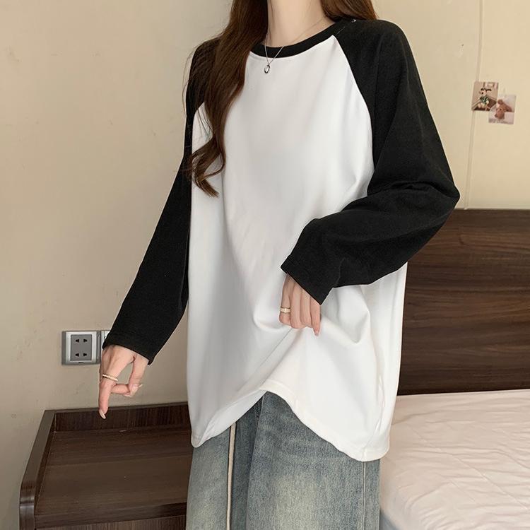 チュニック Tシャツ レディース 長袖 秋 ゆったり オーバーサイズ クールネック 丸首型 伸縮性 カジュアル カットソー トップス プルオーバー 冬春 インナー ロ