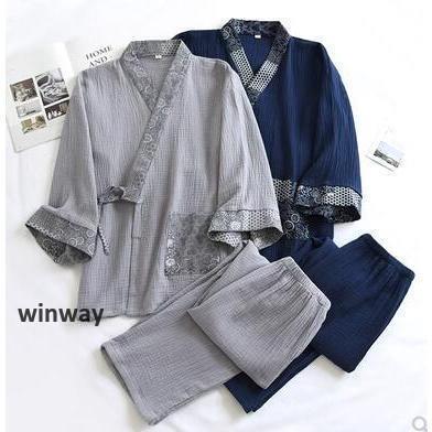 ◆素材：綿パジャマ ガーゼパジャマ 二重ガーゼ ルームウェア メンズ 前開き トップス 長ズボン 上下セット チェック柄 快適 部屋着 春夏秋冬用 ナイトウェア●輸送上の都合上、商品に多少の傷、汚れ等が付く場合がございます。●在庫を切らして...