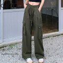 ロングパンツ レディース 40代 50代 春 夏 春夏 秋 綿 無地 カーゴパンツ ズボン ロングパンツルック