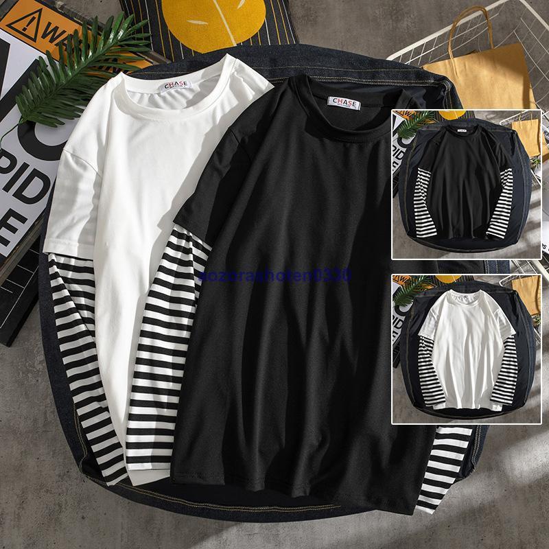 Tシャツ メンズ 長袖 ブランド 無地 柄 ロングTシャツ カットソー ロンT Tシャツ おしゃれ トップス 春 秋 40代 50代