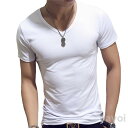 Tシャツ メンズ トップス Vネック 夏 綿 半袖 無地 シャツ 薄手 吸汗速乾 スポーツ タイト トレーニング インナー ワークシャツ
