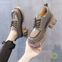 ローファー 厚底 レディース 厚底スニーカー レースアップ スニーカー ローファー PU 合皮 通学 通勤 かわいい 可愛い 春 夏 秋 冬